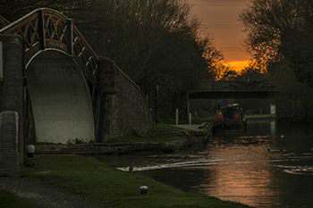 Sunset at Hawkesbury Junction, Coventry Canal